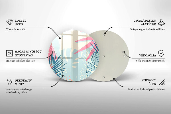 De vidrio templado Hojas pastel