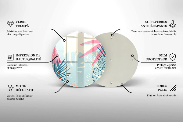 De vidrio templado Hojas pastel