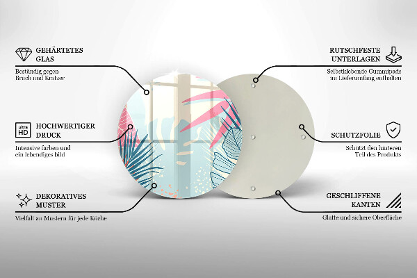 De vidrio templado Hojas pastel