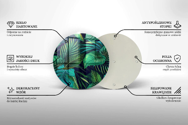 De vidrio templado Ilustración de hojas de selva