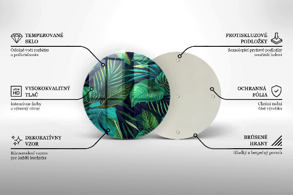 De vidrio templado Ilustración de hojas de selva