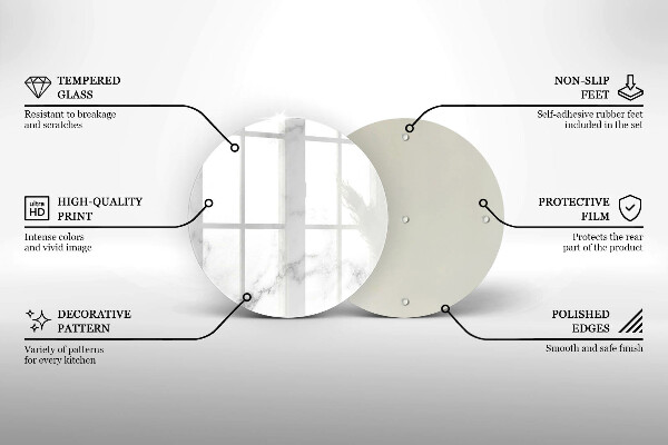 De vidrio templado Mármol moderno