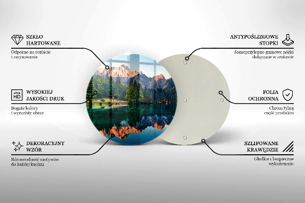 De vidrio templado Bosque y lago de montaña