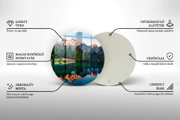 De vidrio templado Bosque y lago de montaña