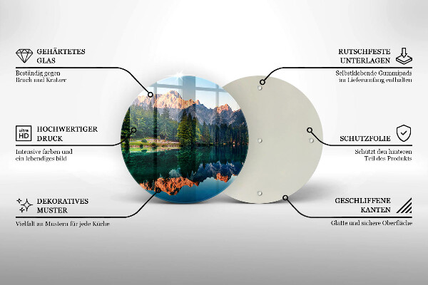 De vidrio templado Bosque y lago de montaña