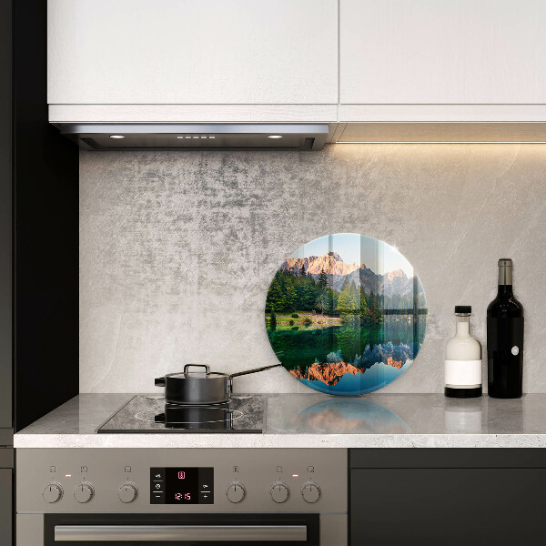 De vidrio templado Bosque y lago de montaña