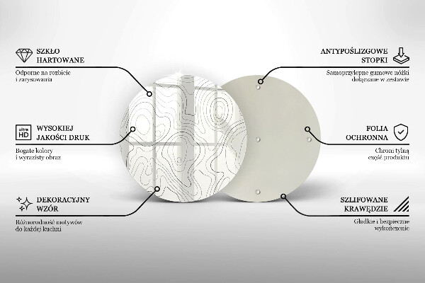 De vidrio templado Diseño de arte lineal