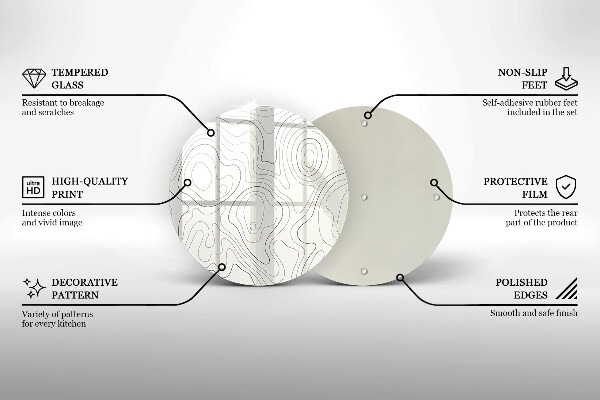 De vidrio templado Diseño de arte lineal