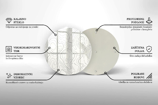 De vidrio templado Diseño de arte lineal