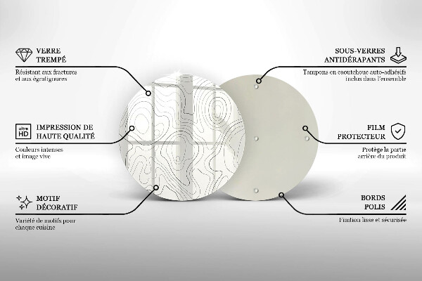 De vidrio templado Diseño de arte lineal