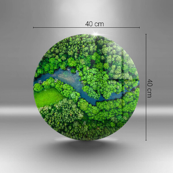 De vidrio templado Bosque y río a vista de pájaro