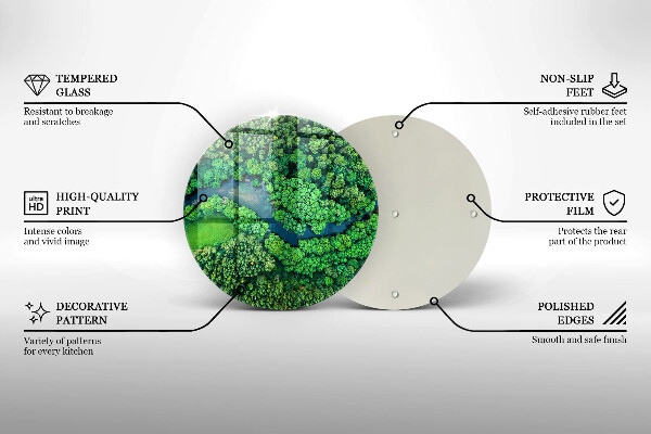 De vidrio templado Bosque y río a vista de pájaro