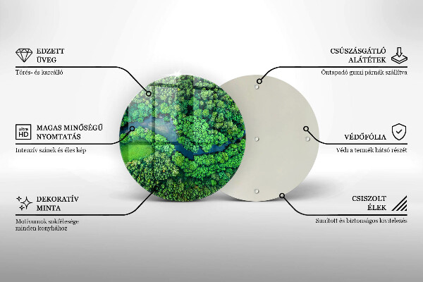 De vidrio templado Bosque y río a vista de pájaro