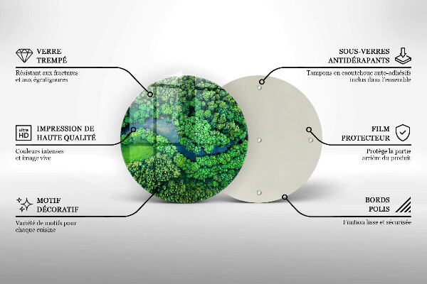 De vidrio templado Bosque y río a vista de pájaro
