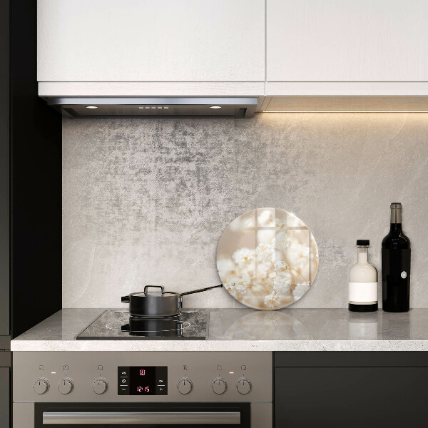 De vidrio templado Delicadas flores blancas