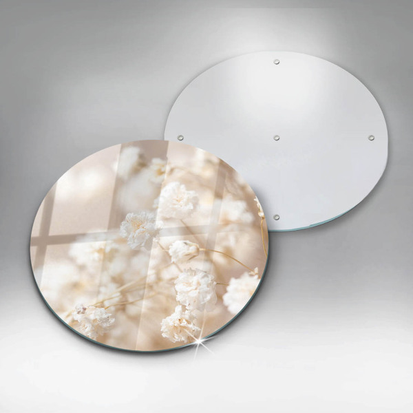 De vidrio templado Delicadas flores blancas