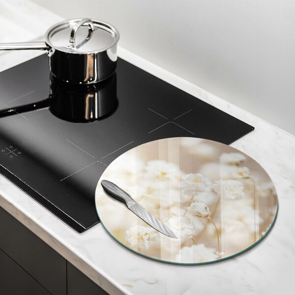 De vidrio templado Delicadas flores blancas