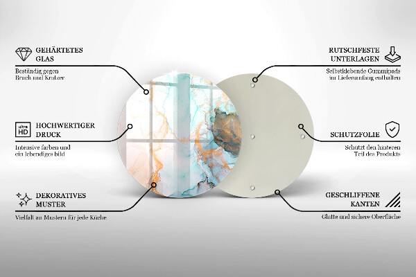 De vidrio templado Abstracción de mármol