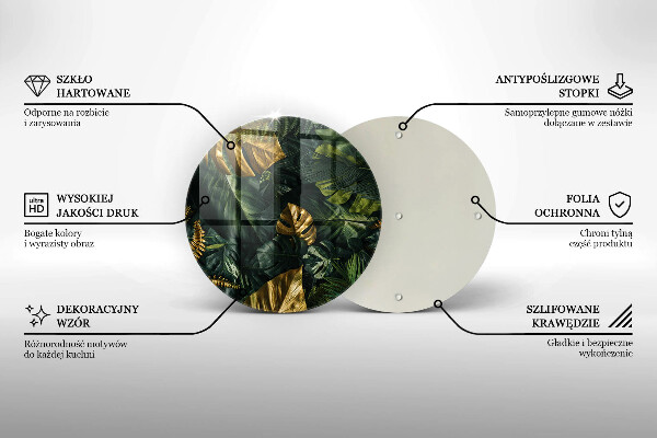 De vidrio templado Hojas de monstera dorada