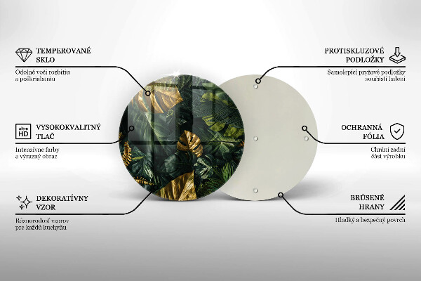 De vidrio templado Hojas de monstera dorada