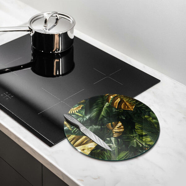 De vidrio templado Hojas de monstera dorada