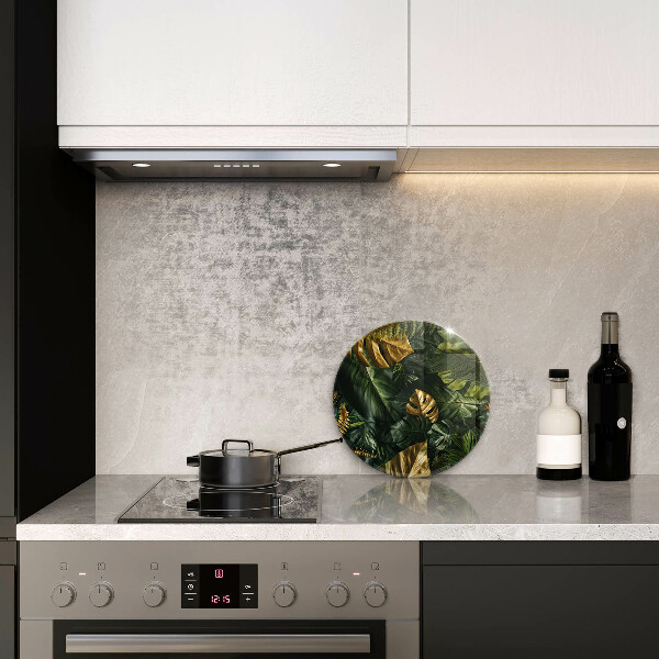 De vidrio templado Hojas de monstera dorada