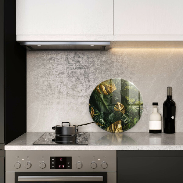 De vidrio templado Hojas de monstera dorada