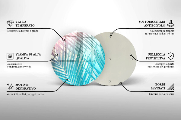 De vidrio templado Hojas pastel