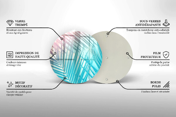 De vidrio templado Hojas pastel