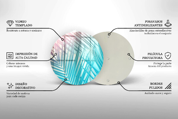 De vidrio templado Hojas pastel