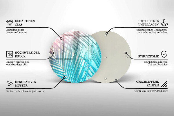 De vidrio templado Hojas pastel