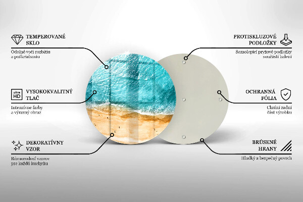 De vidrio templado Orilla de la playa y mar