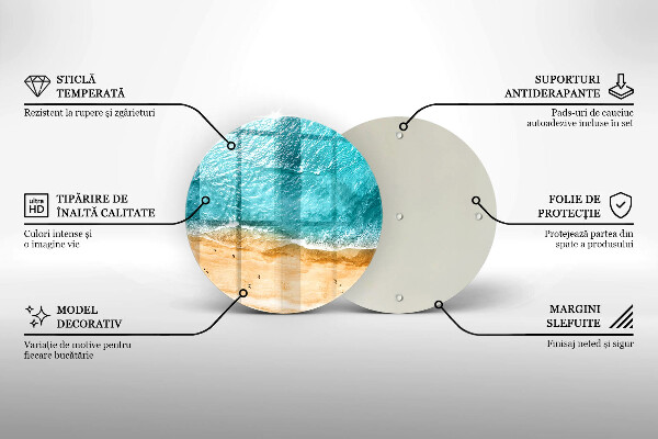 De vidrio templado Orilla de la playa y mar