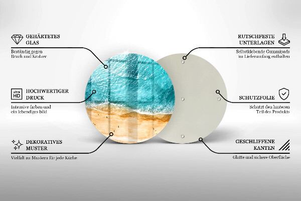 De vidrio templado Orilla de la playa y mar