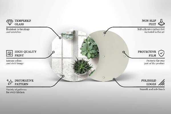 De vidrio templado Suculentas sobre concreto