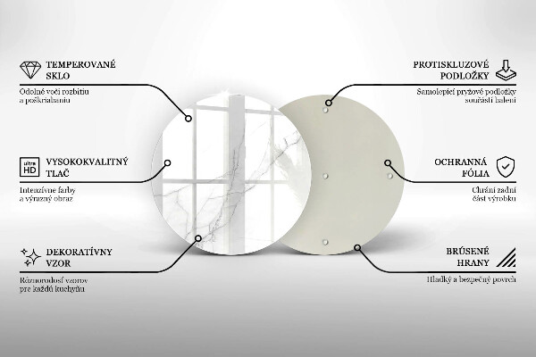 De vidrio templado Mármol blanco delicado