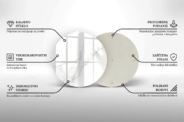 De vidrio templado Mármol blanco delicado