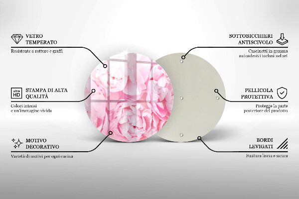 De vidrio templado Peonías delicadas