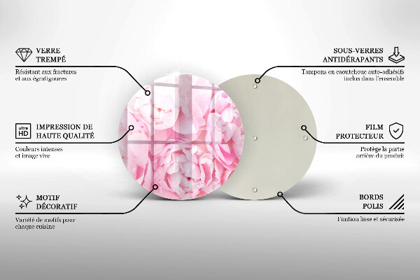 De vidrio templado Peonías delicadas