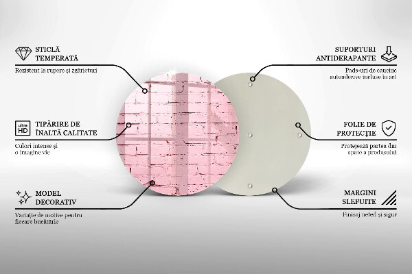 De vidrio templado Pared de ladrillos de colores pastel