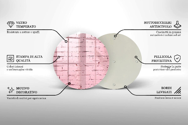 De vidrio templado Pared de ladrillos de colores pastel
