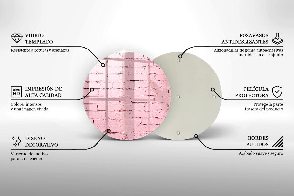 De vidrio templado Pared de ladrillos de colores pastel