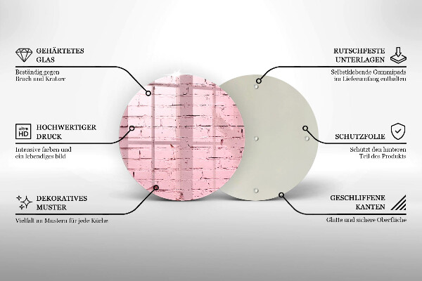 De vidrio templado Pared de ladrillos de colores pastel