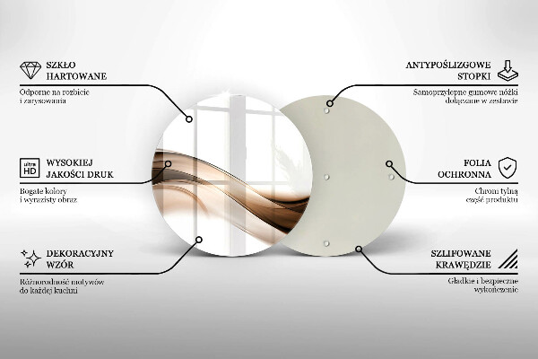 De vidrio templado Líneas marrones abstractas