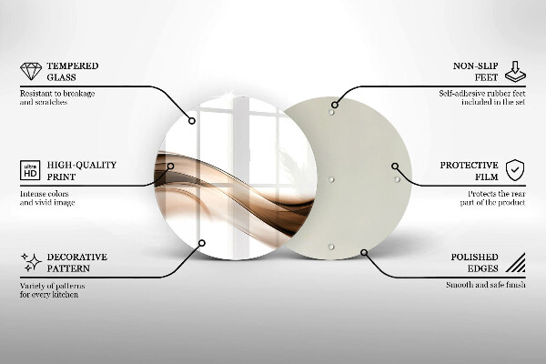 De vidrio templado Líneas marrones abstractas