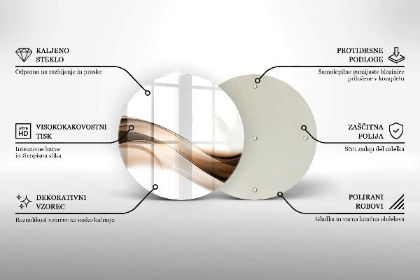 De vidrio templado Líneas marrones abstractas