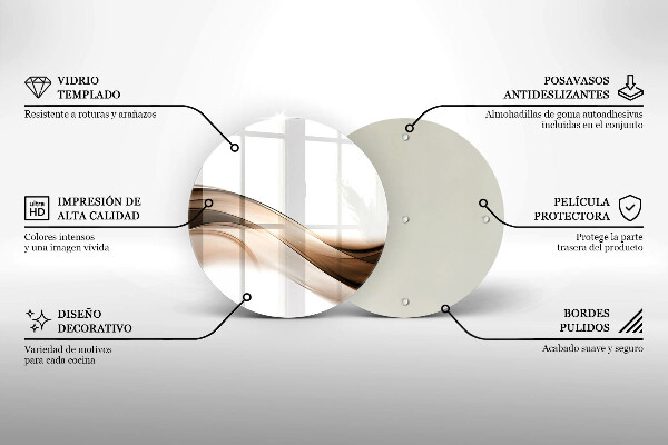 De vidrio templado Líneas marrones abstractas