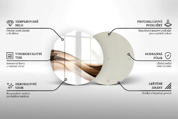 De vidrio templado Líneas marrones abstractas