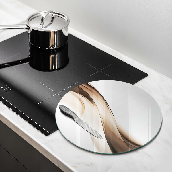 De vidrio templado Líneas marrones abstractas