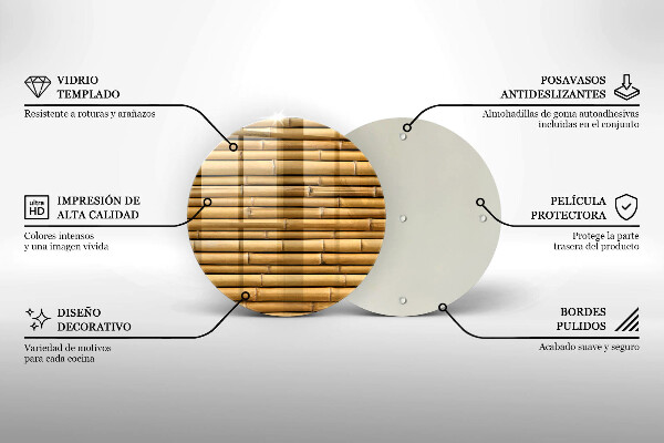 De vidrio templado Naturaleza boho bambú